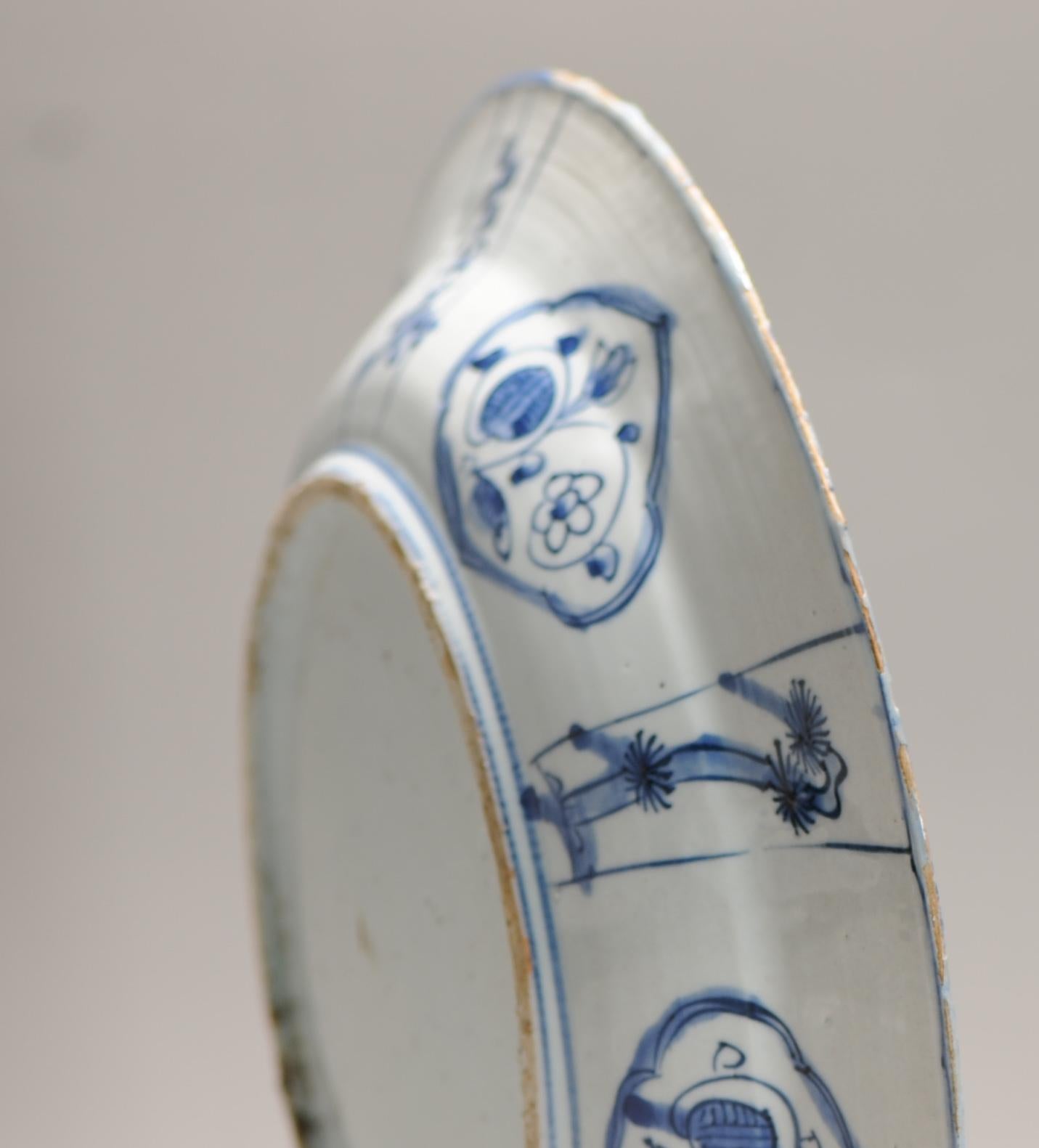 Antiguo Periodo Ming Porcelana China Literato y ayudante Cargador Moscas W en venta 13
