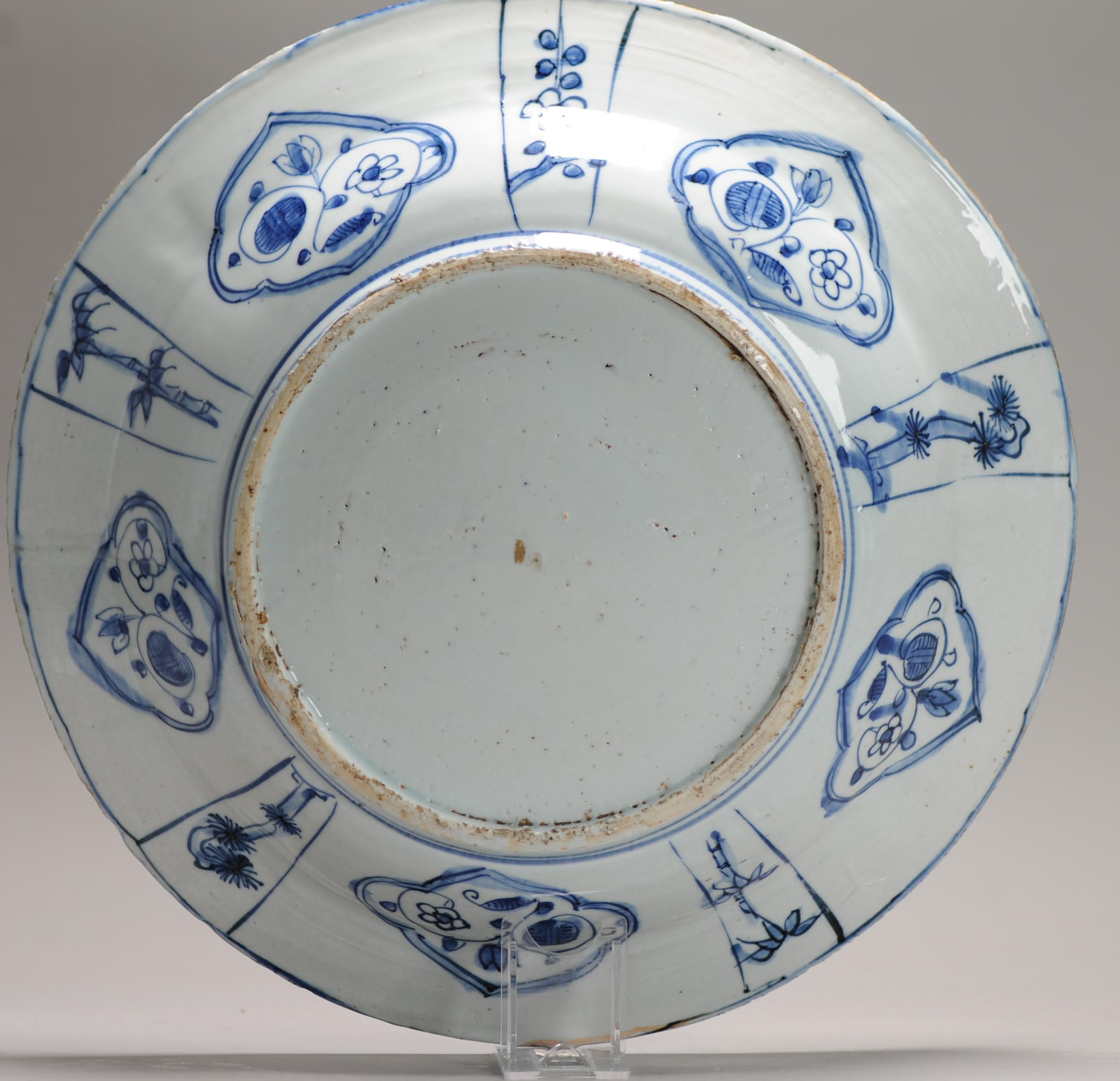 Antiguo Periodo Ming Porcelana China Literato y ayudante Cargador Moscas W siglo XVIII y antes en venta