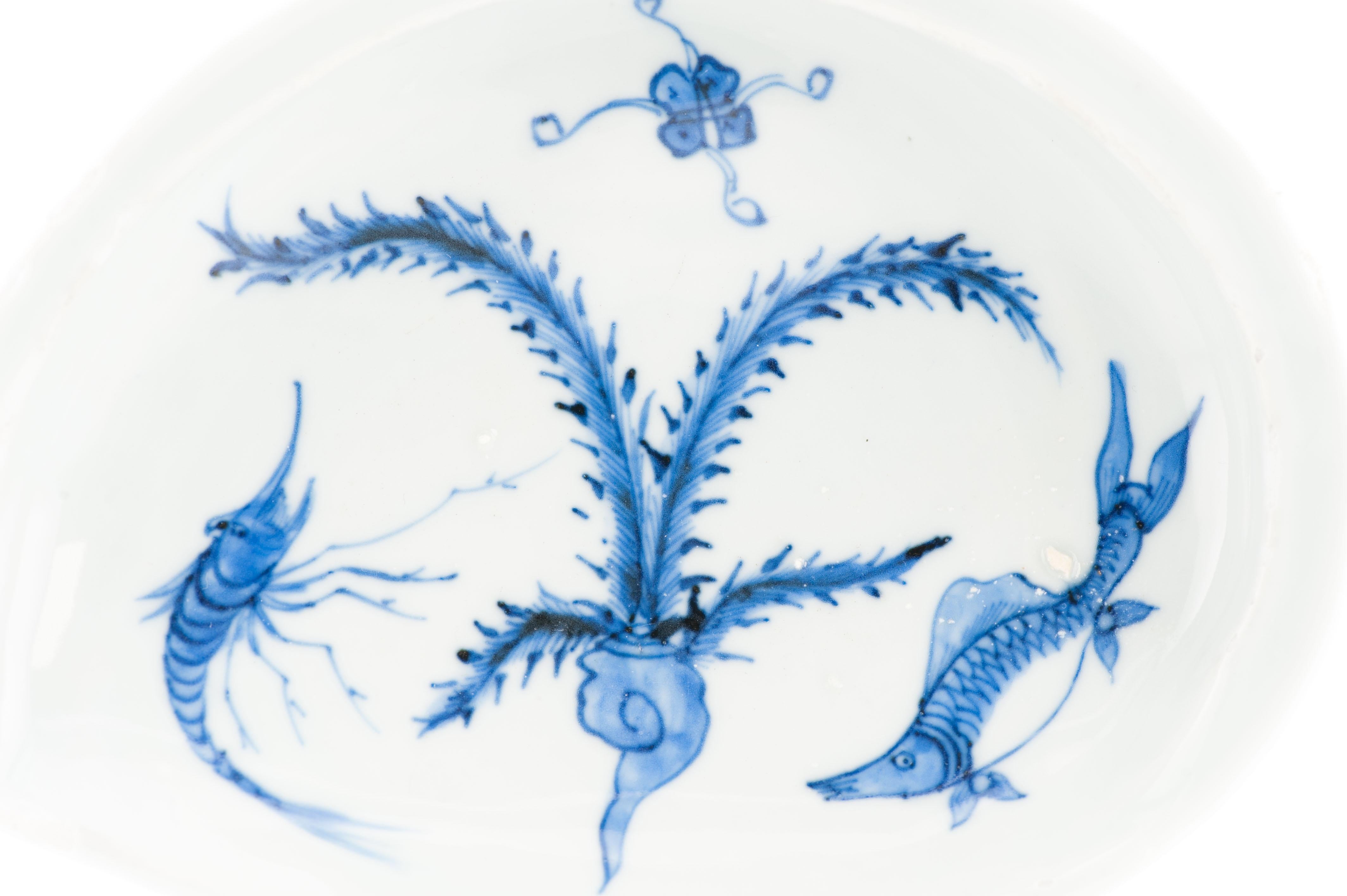 Antique Ming Period Fish and Shrimp Kosometsuke Chinese Porcelain Kaiseki Dish For Sale 12