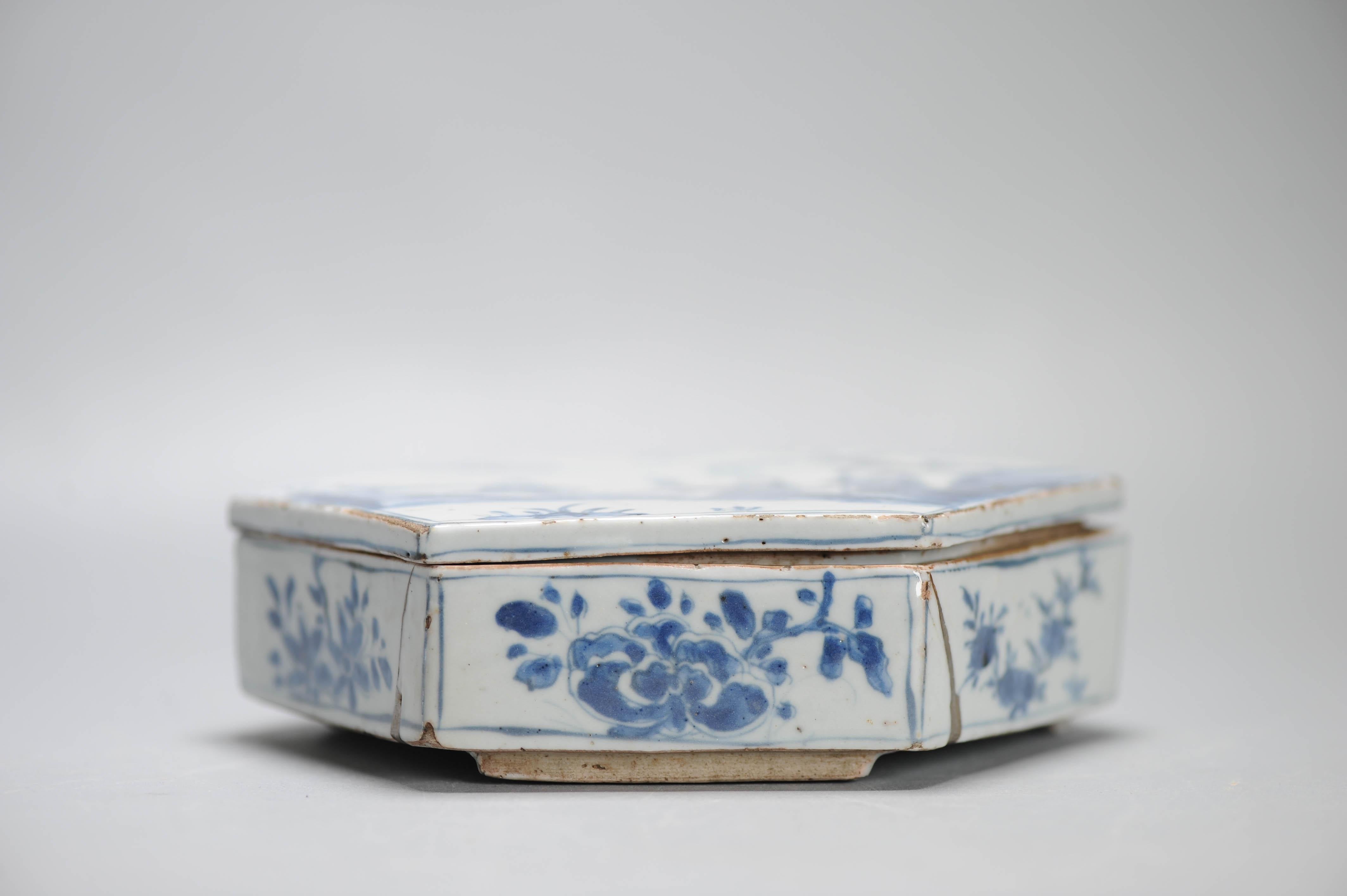 Antique Ming Period Kosometsuke Landscape Chinese Porcelain Kaiseki Dish For Sale 1