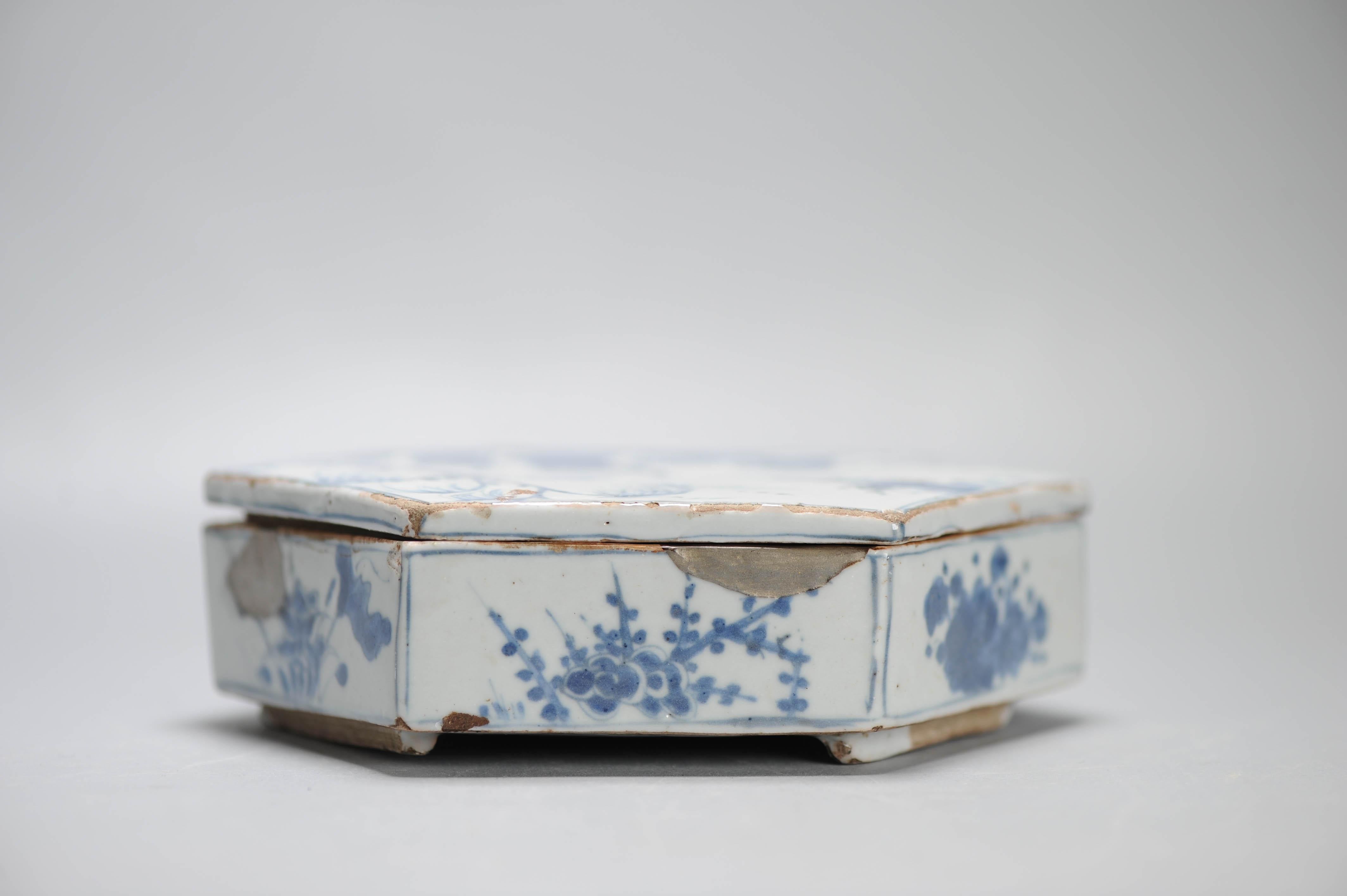 Antique Ming Period Kosometsuke Landscape Chinese Porcelain Kaiseki Dish For Sale 4