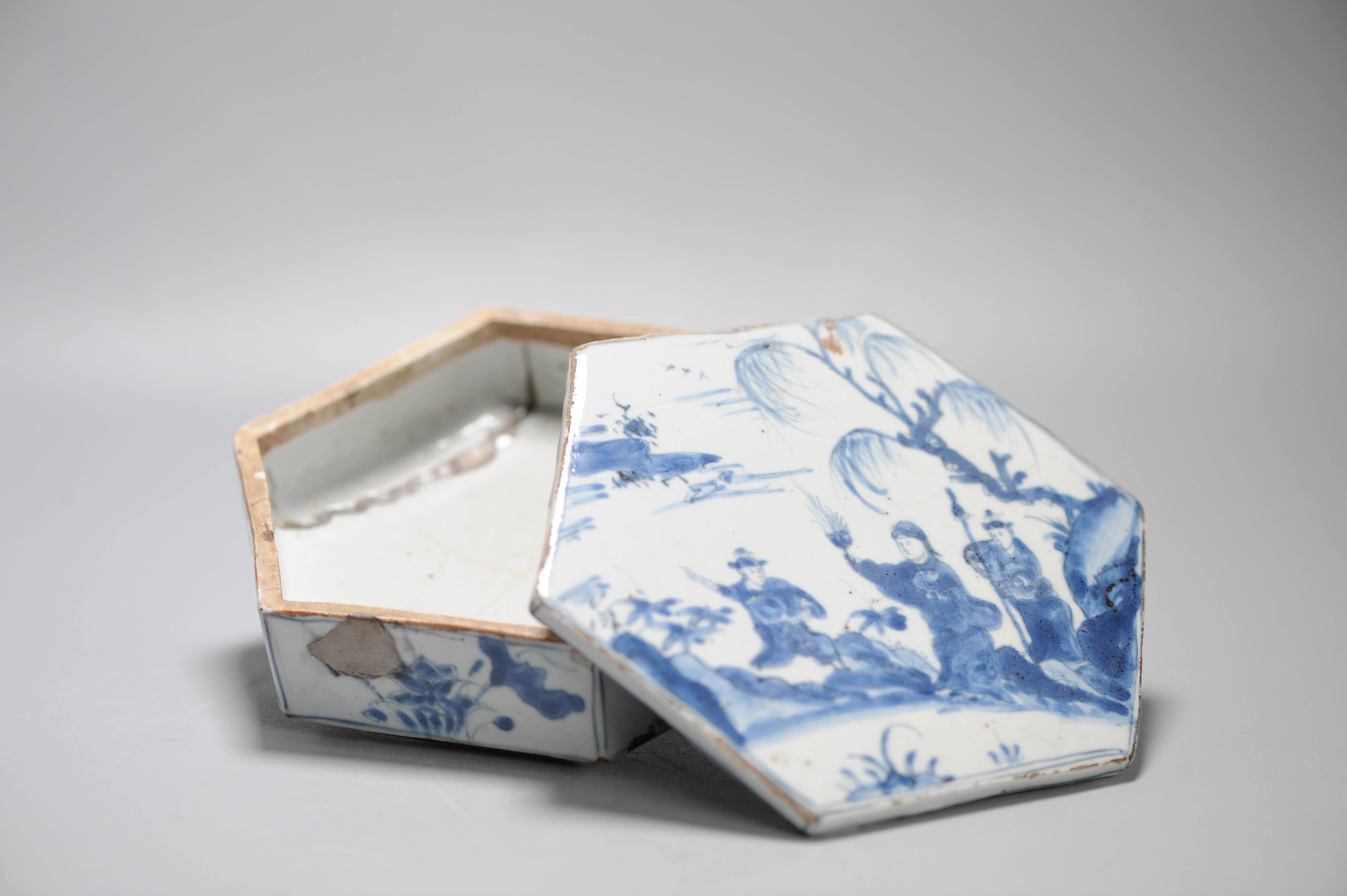 Antique Ming Period Kosometsuke Landscape Chinese Porcelain Kaiseki Dish For Sale 5