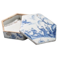 Antique Ming Period Kosometsuke Landscape Chinese Porcelain Kaiseki Dish