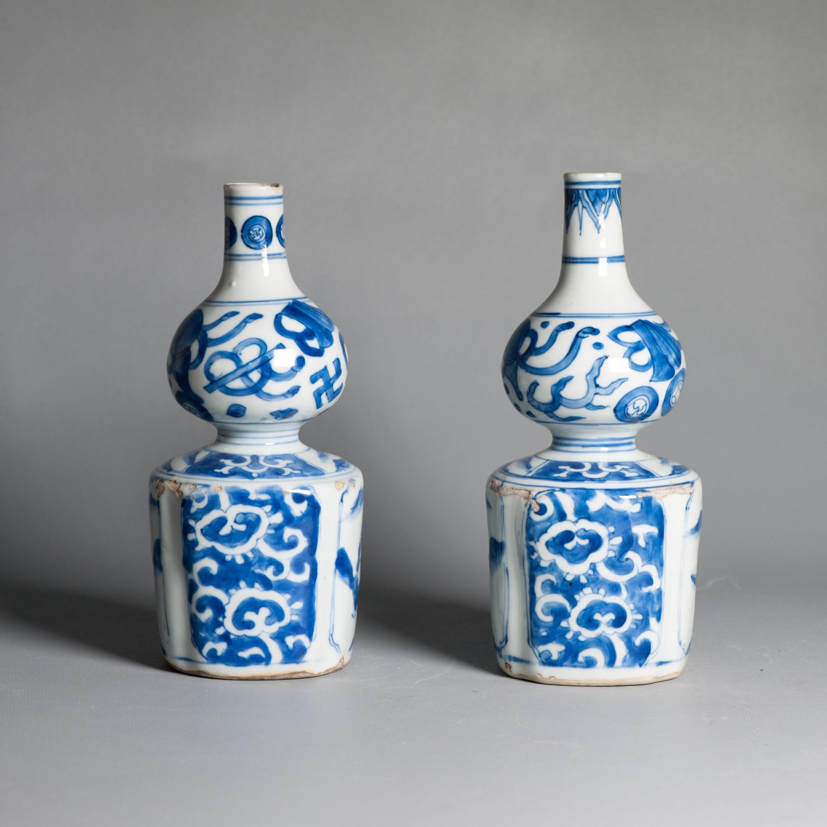 Antique Ming Period Kraak Tokkuri Sake Bottles Kosometsuke Landscape Chinese For Sale 12