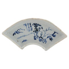 Antique Ming Period Xieyi Yuan Poem Landscape Chinese Porcelain Kaiseki Dish