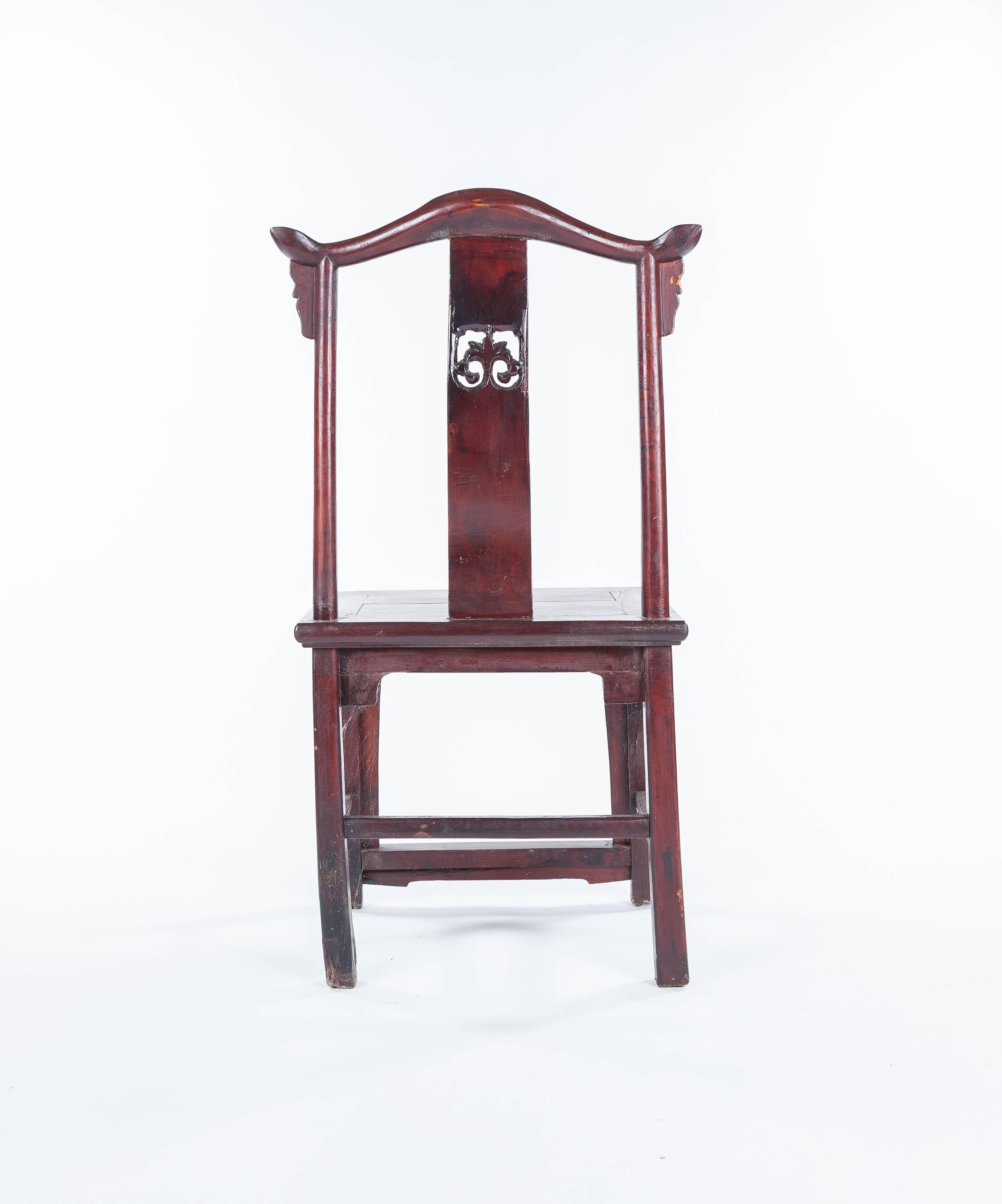 Antique Ming-Style Hardwood Chinese Chair, Late 19th Century In Good Condition For Sale In Wilmington, DE