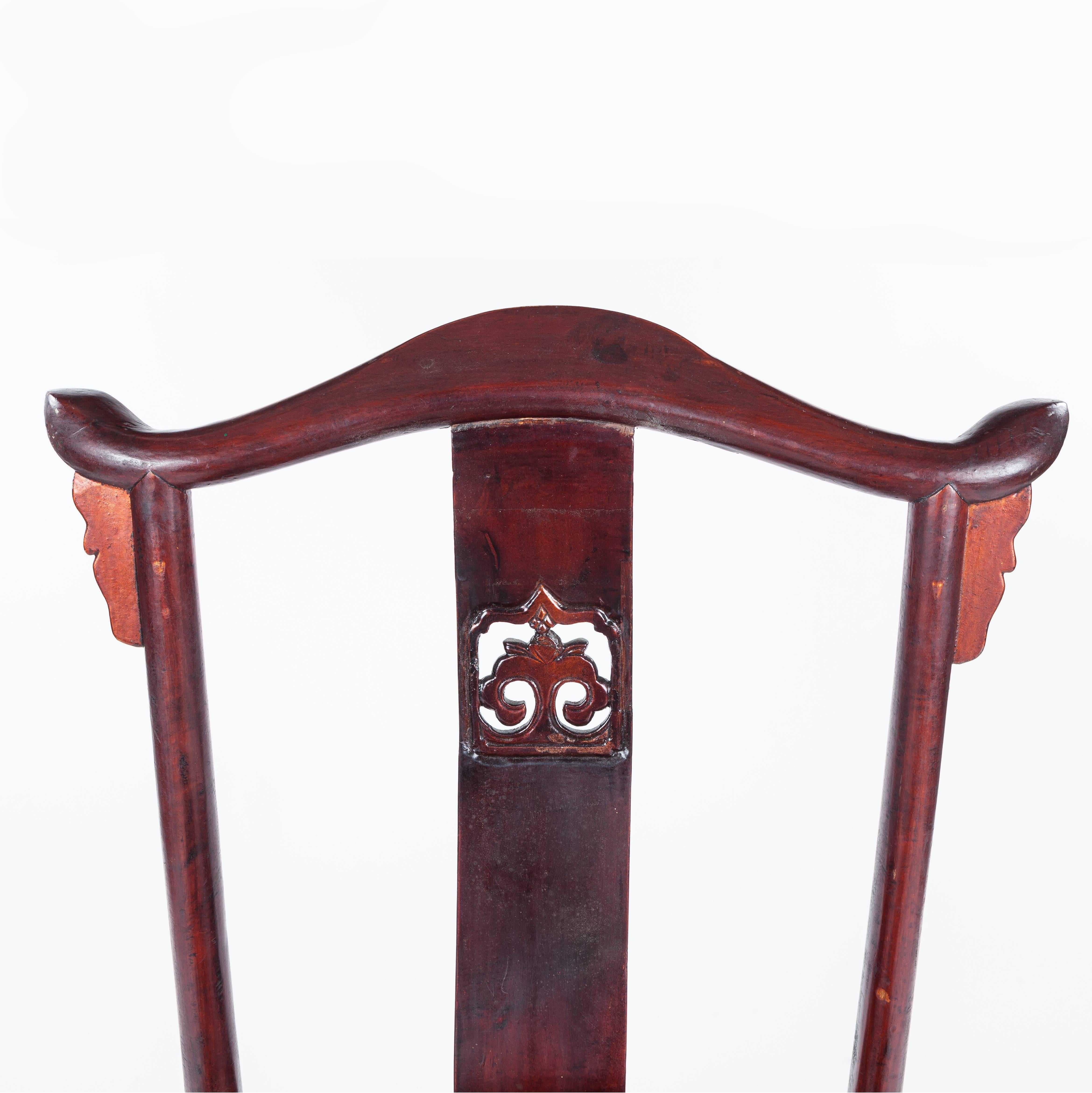 Antique Ming-Style Hardwood Chinese Chair, Late 19th Century For Sale 2