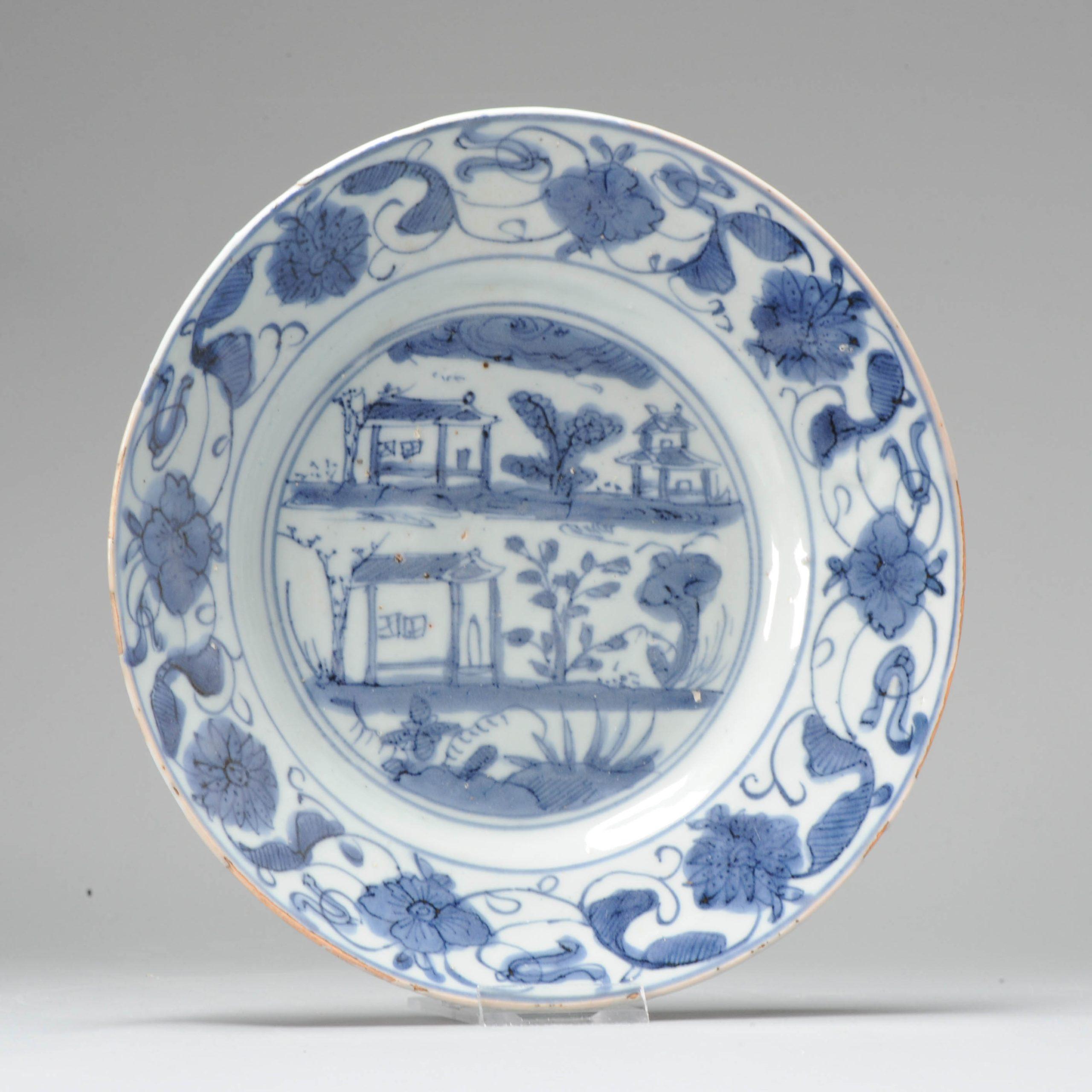 Ancienne assiette en porcelaine chinoise Ming/transitionnelle, Maison européenne, pièce rare en vente 5
