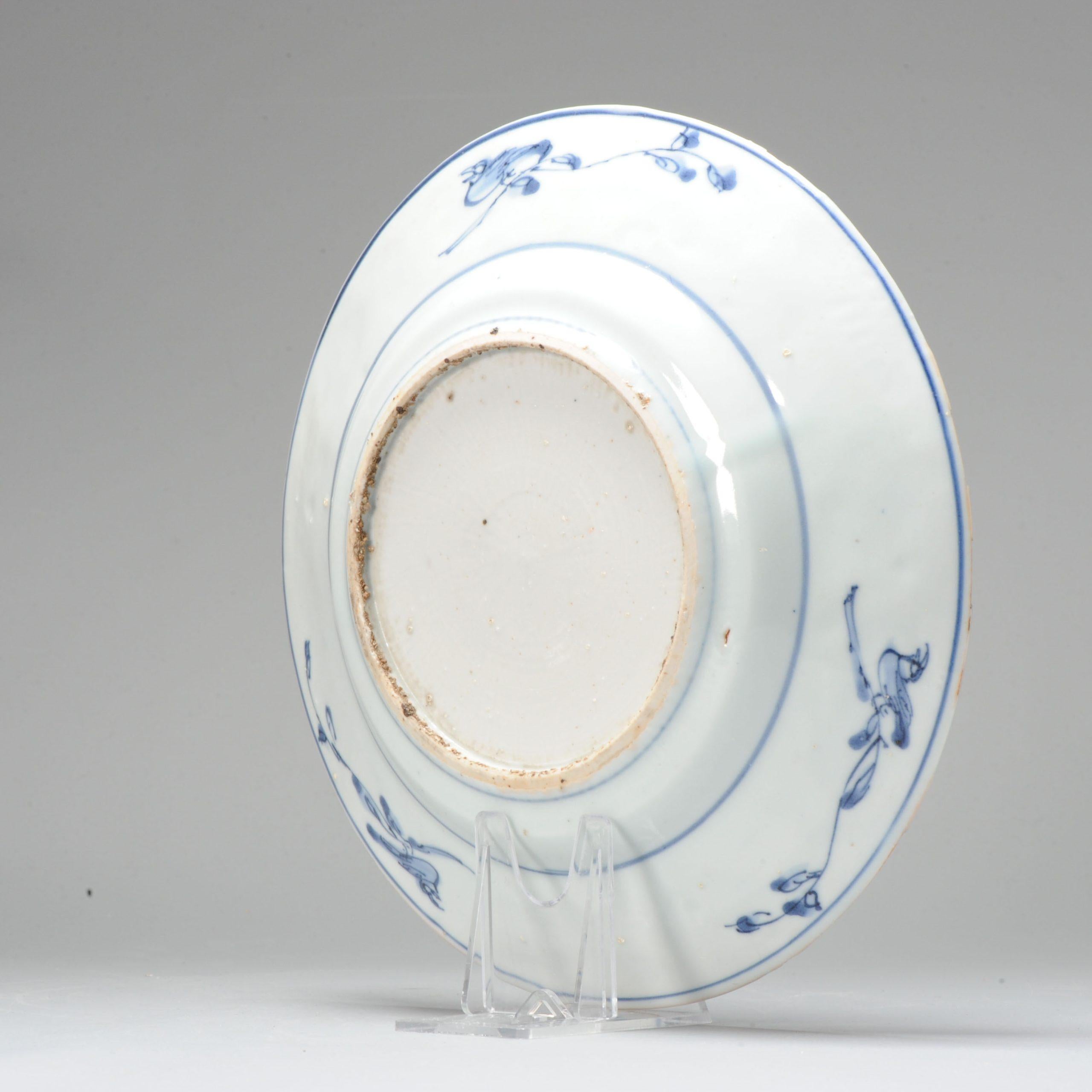 Ancienne assiette en porcelaine chinoise Ming/transitionnelle, Maison européenne, pièce rare en vente 1