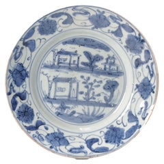 Ancienne assiette en porcelaine chinoise Ming/transitionnelle, Maison européenne, pièce rare