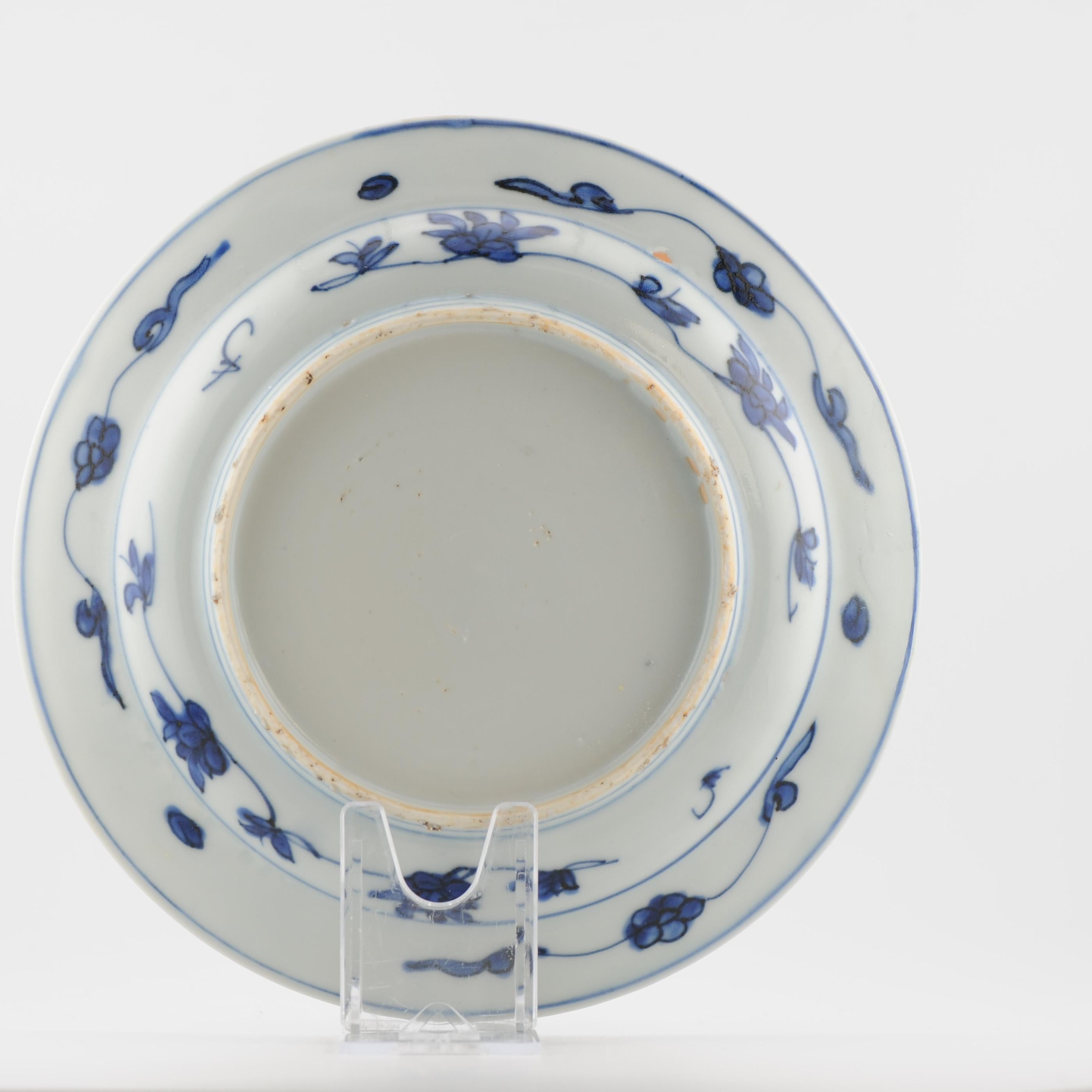 Antique Ming Wanli Period Chinese Porcelain Plate Unusual Design Ruyi For Sale 14