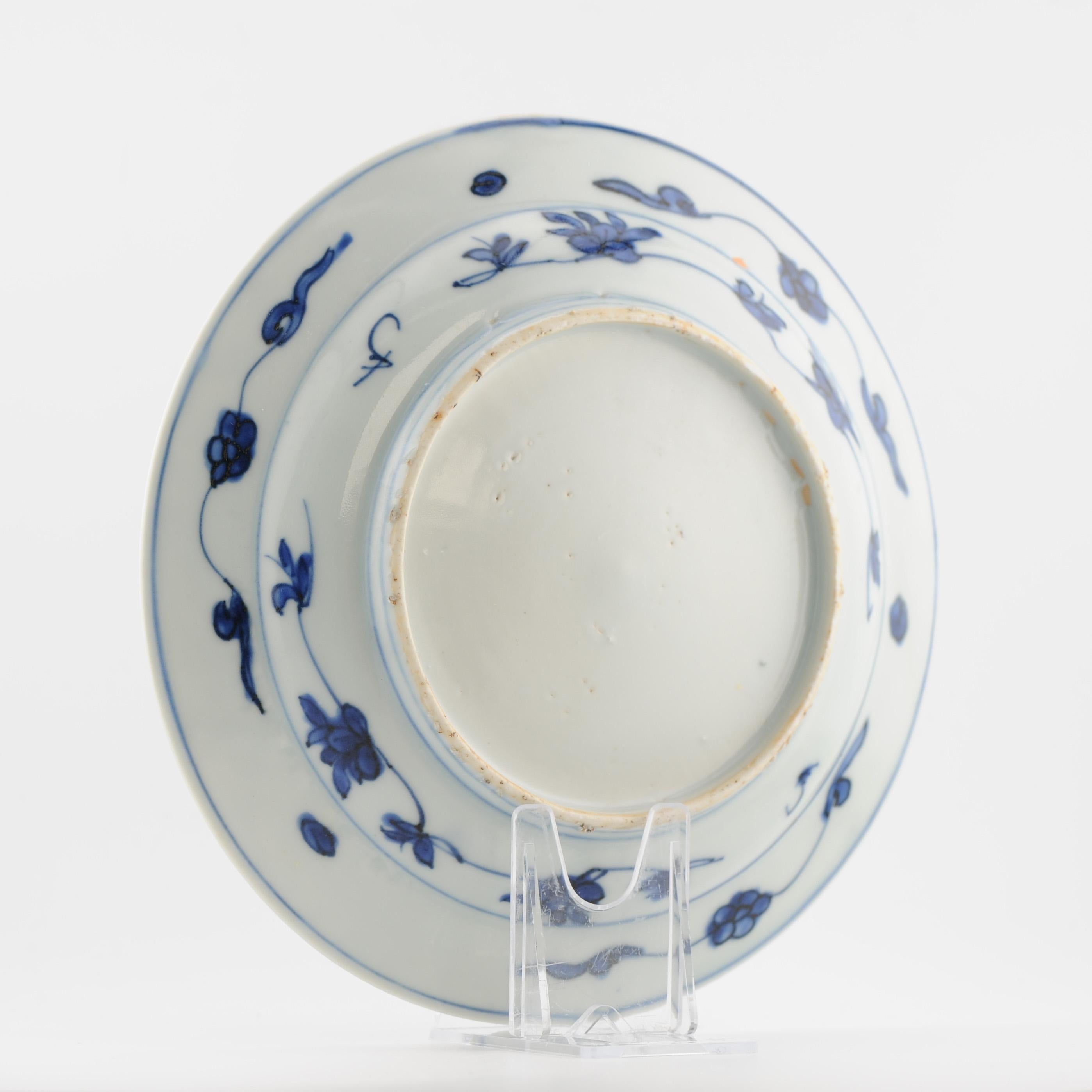 Antique Ming Wanli Period Chinese Porcelain Plate Unusual Design Ruyi For Sale 15