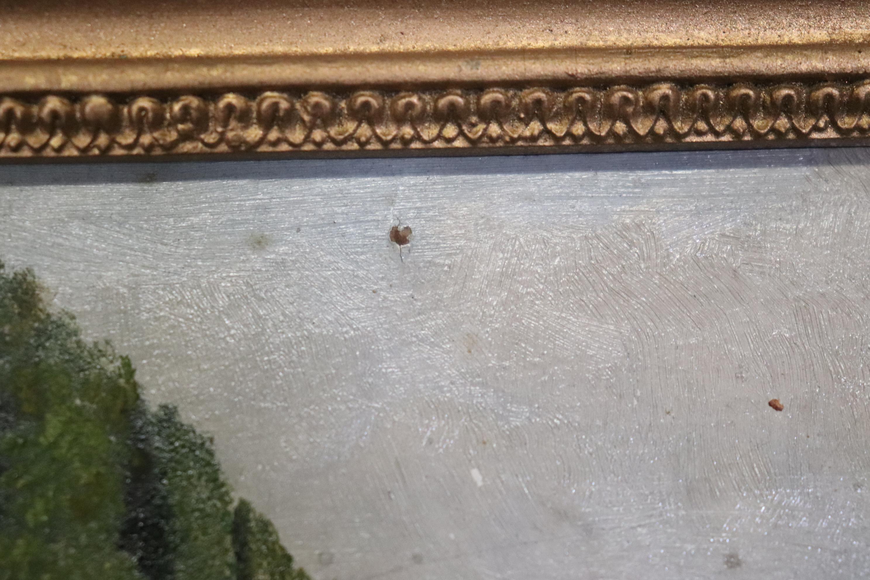 Wood Antique Mini Neoclassical Grand Tour Style Oil Painting On Board of A Landscape For Sale