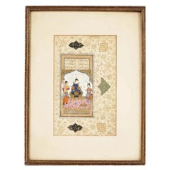 Antique Mini Persian Mughal Painting W Manuscript