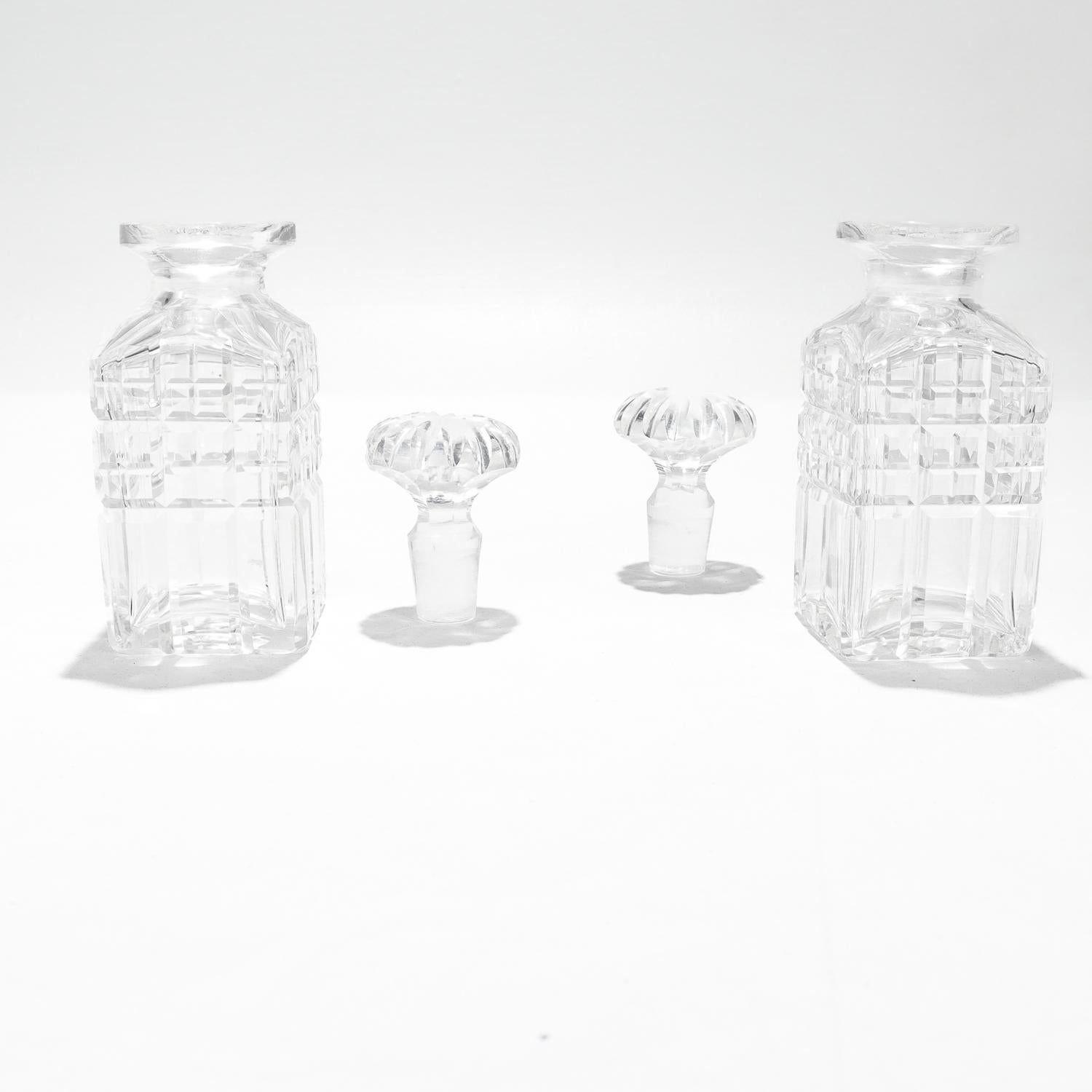 Antique Miniature 19th C. Travel or Perfume Decanter Tantalus in Oak & Cut Glass For Sale 10