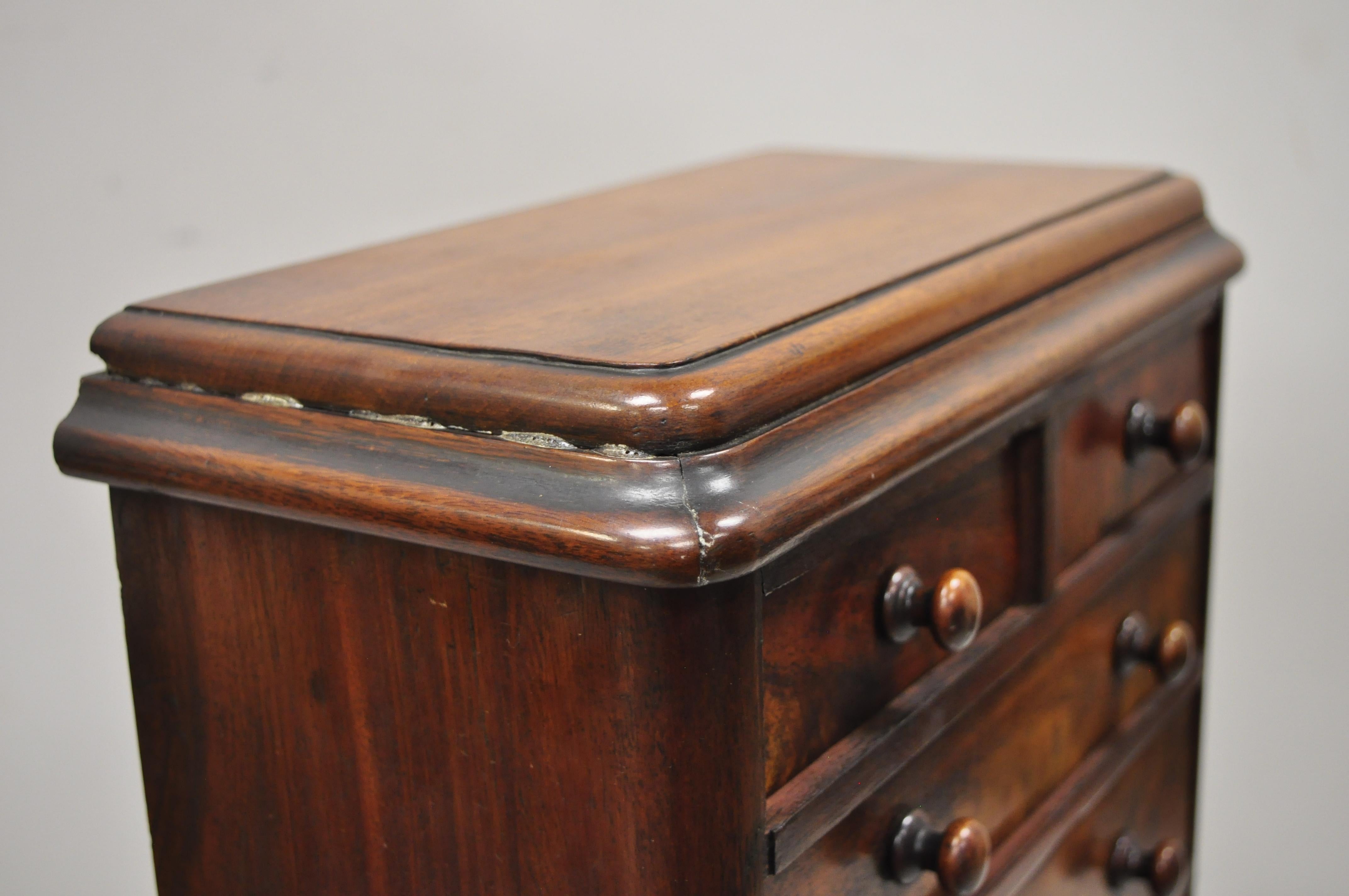 North American Antique Miniature American Empire Small Mahogany Salesman Sample Chest Dresser