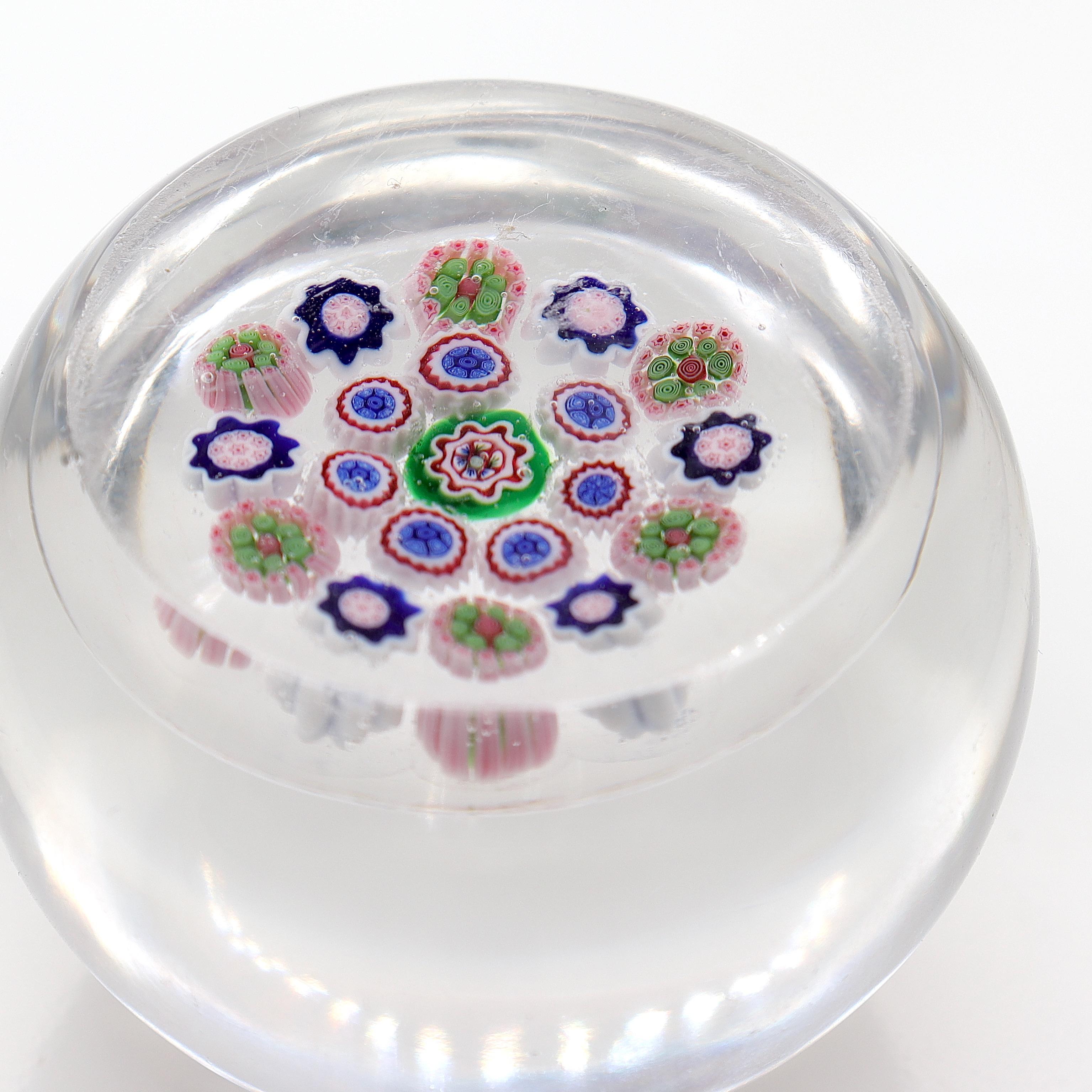 Antique Miniature Baccarat Concentric Millefiori Glass Paperweight 7