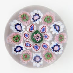 Antique Miniature Baccarat Concentric Millefiori Glass Paperweight