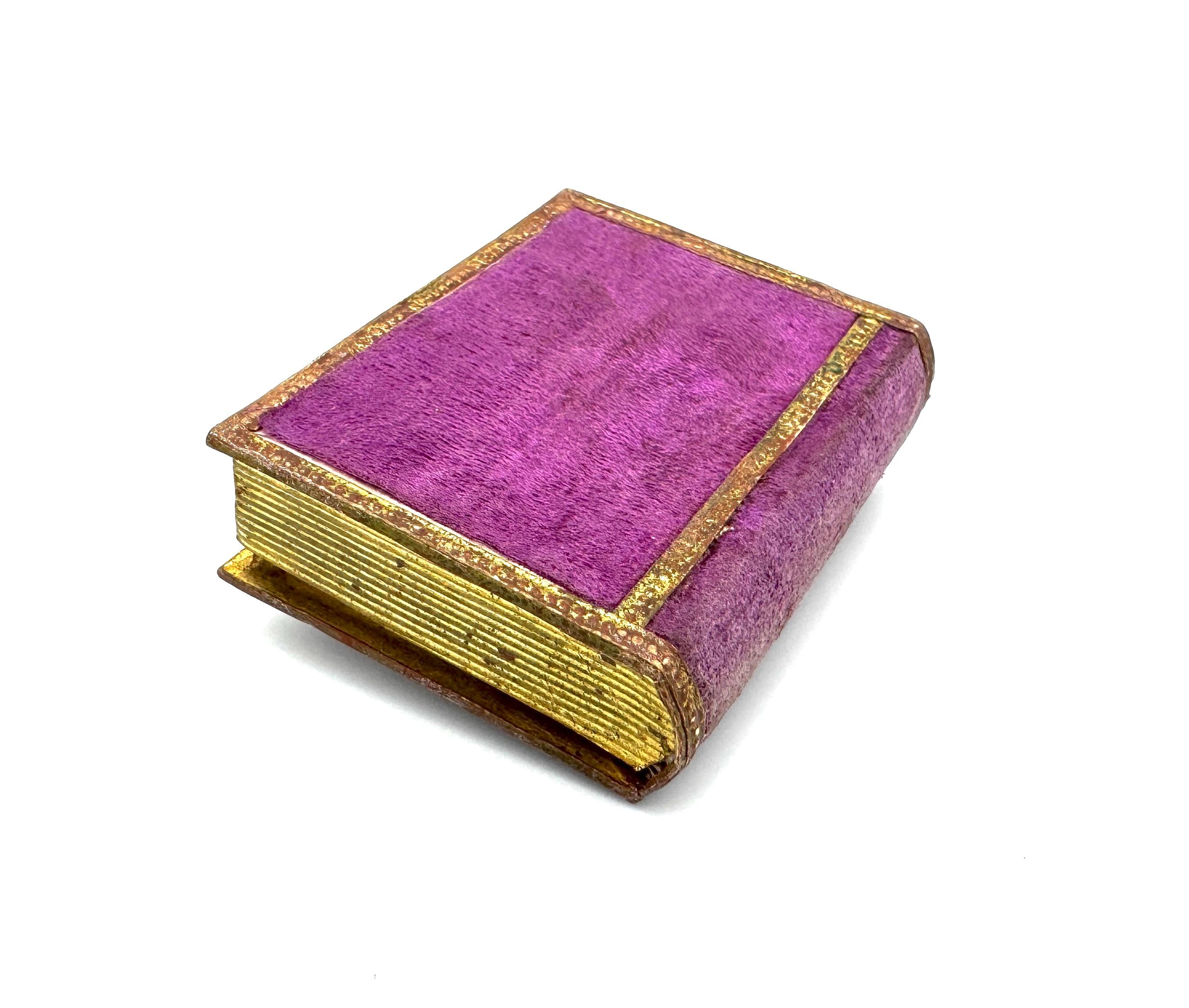 George IV Antique Miniature Box in the shape of a Little Book with Mirror Seaside Souvenir For Sale