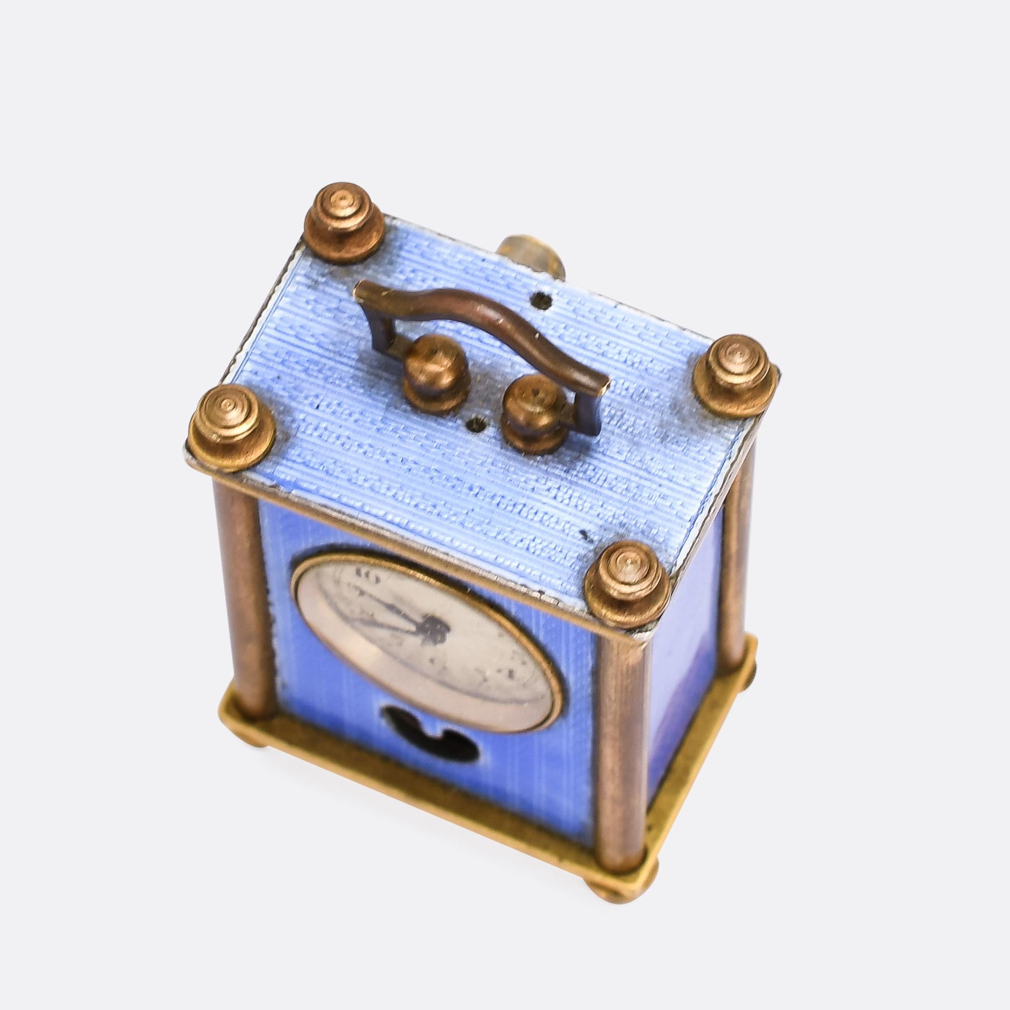 Art Deco Antique Miniature Carriage Clock For Sale