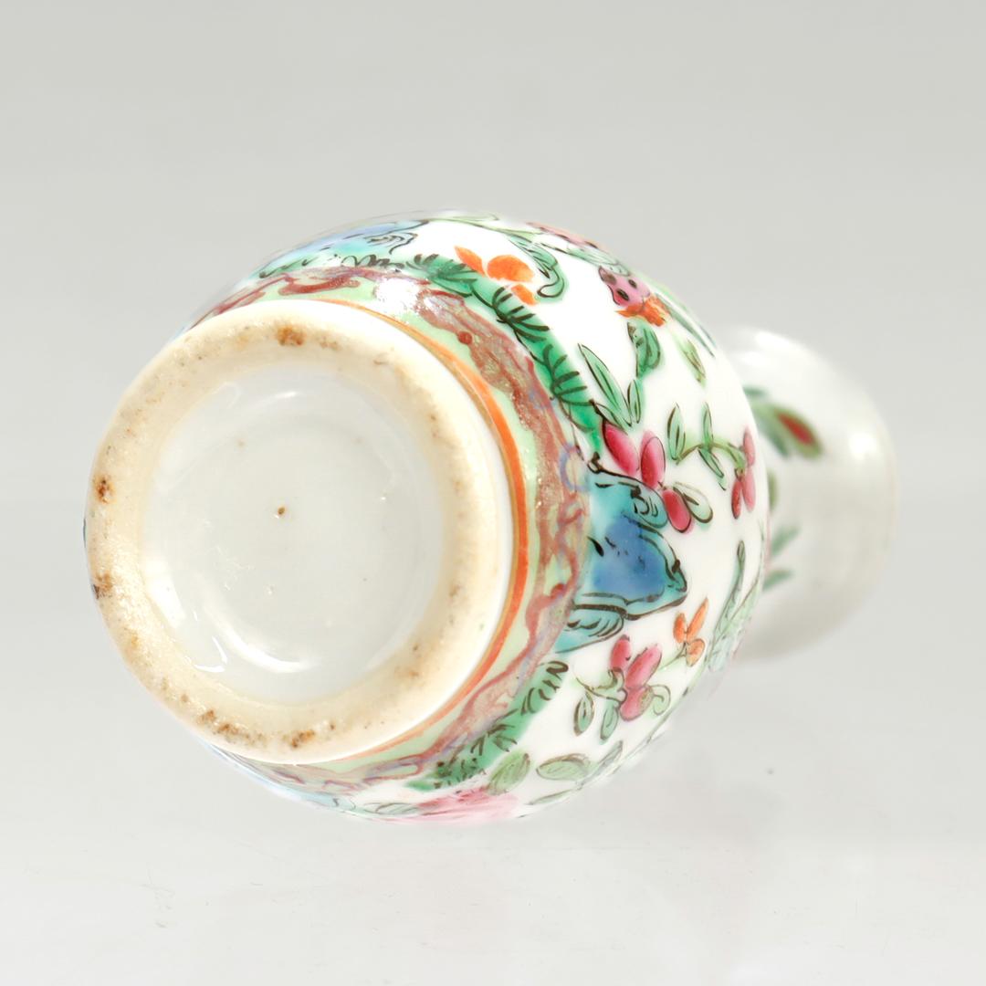 Antike Miniature Chinese Rose Mandarin Porzellan Vase 1