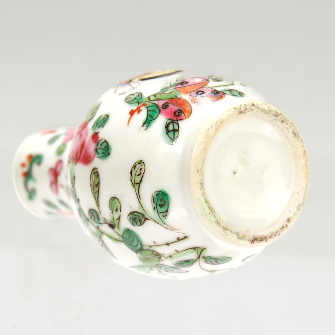 Antique Miniature Chinese Rose Mandarin Porcelain Vase 2