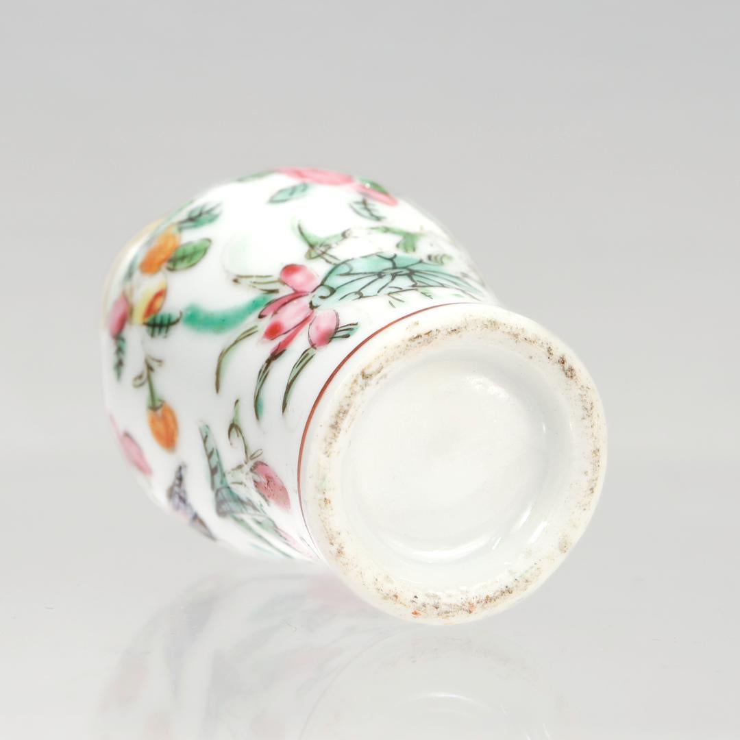 Antique Miniature Chinese Rose Mandarin Porcelain Vase 2