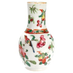 Antike Miniature Chinese Rose Mandarin Porzellan Vase