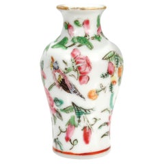Antique Miniature Chinese Rose Mandarin Porcelain Vase