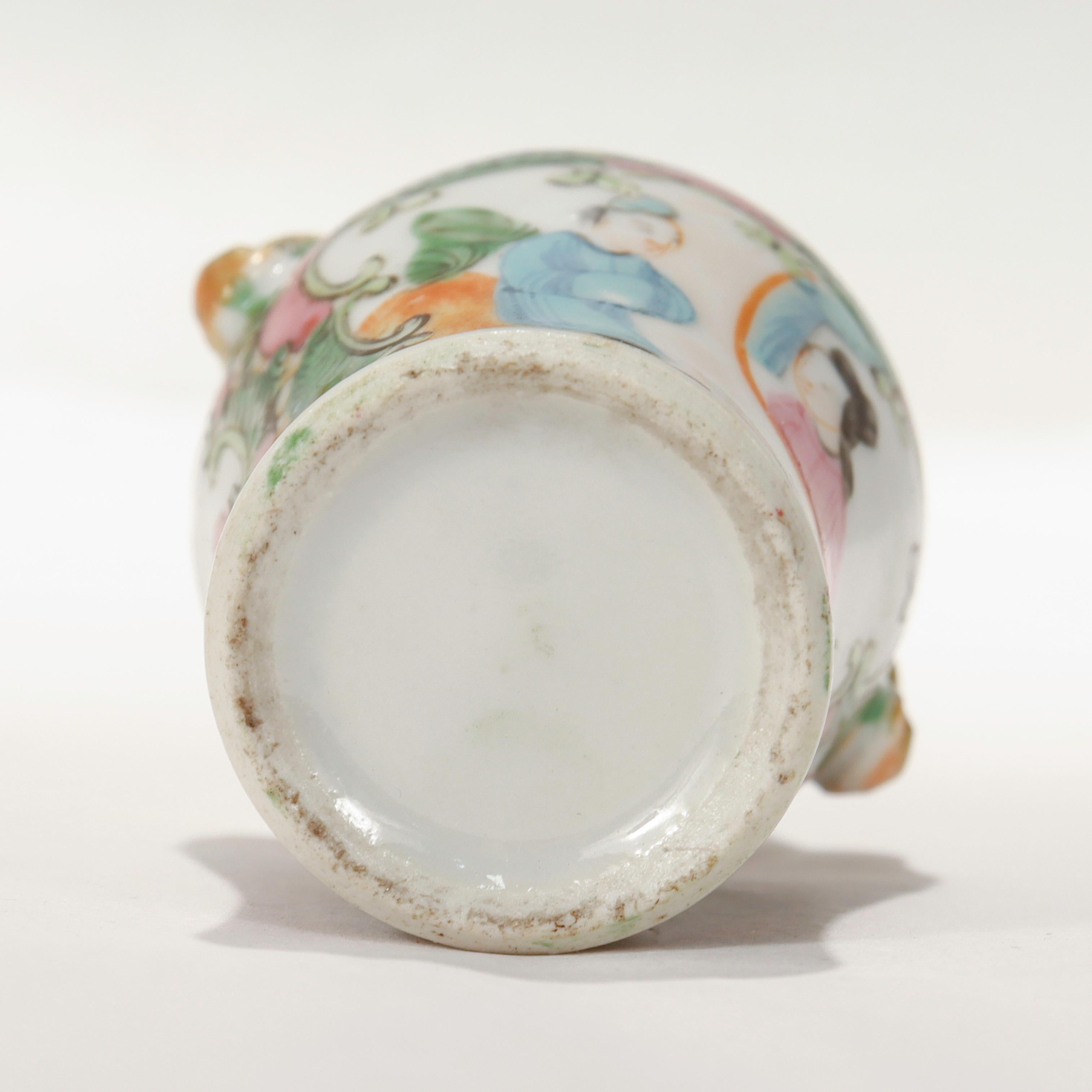 Antique Miniature Chinese Rose Medallion Porcelain Vase 2