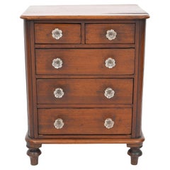 Antique Miniature English Mahogany Chest Sheraton Style Chest - Circa 1850's