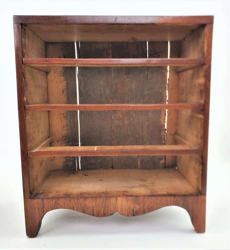 Antique Miniature Four Drawer Tall Boy Dresser with Turned Knobs and Brass Locks For Sale at 1stDibs