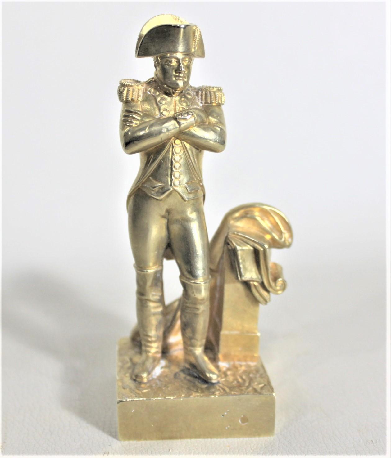 19th Century Antique Miniature Gilt Bronze Sculpture of Napoleon Bonaparte in Uniform 