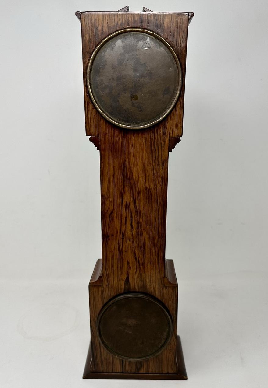 Brass Antique Miniature Mahogany Boxwood Longcase Clock Thermometer Barometer 19th Ct
