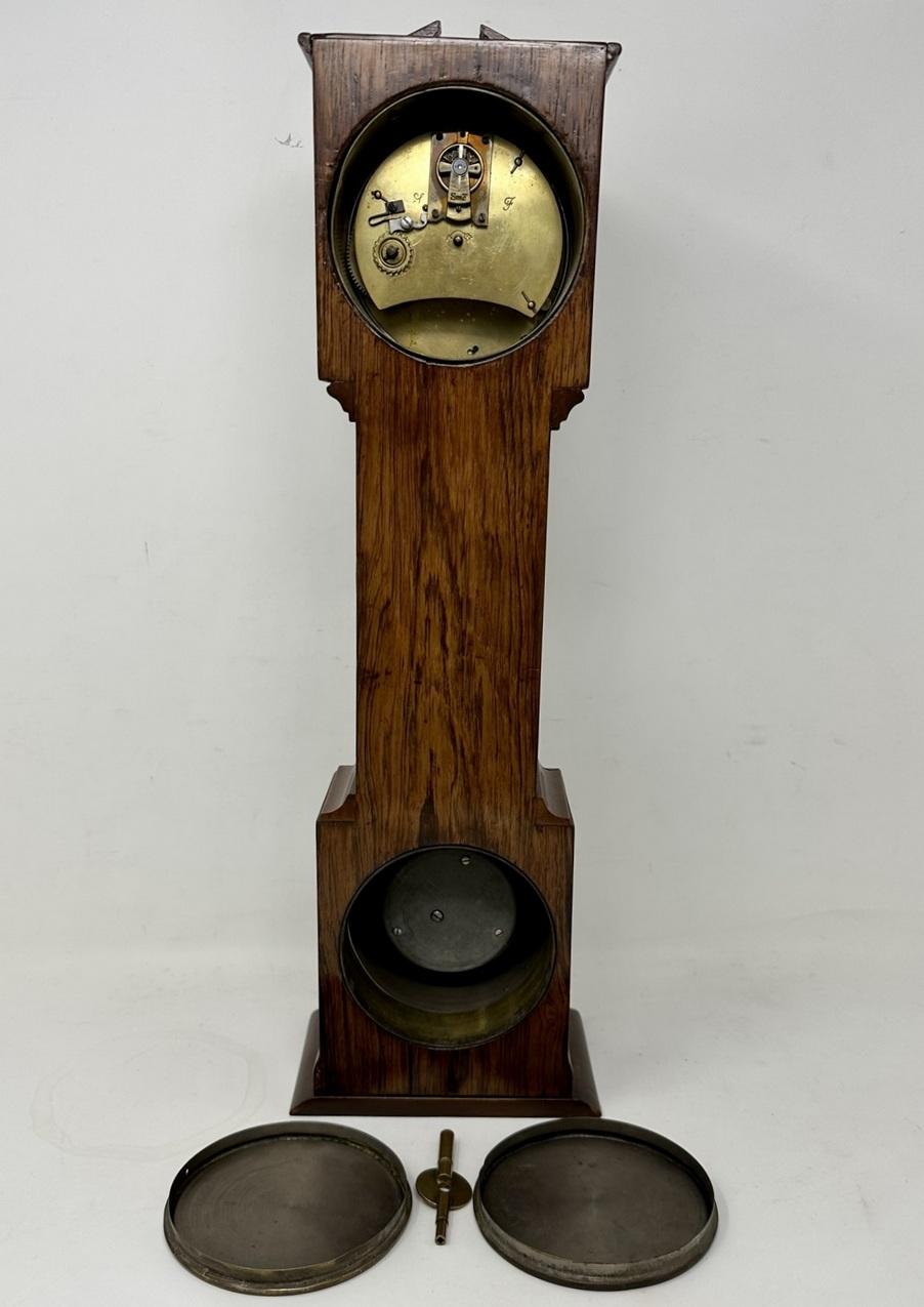 Antique Miniature Mahogany Boxwood Longcase Clock Thermometer Barometer 19th Ct 1