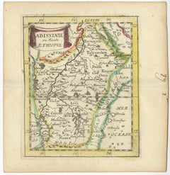 Antique Miniature Map of Abyssinia or Ethiopia, 1688