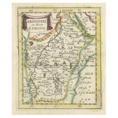 Carta geografica antica in miniatura dell'Abissinia o Etiopia, 1688