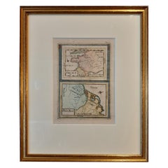 Antique Miniature Map of France and the Low Countries by Mallet, circa 1719