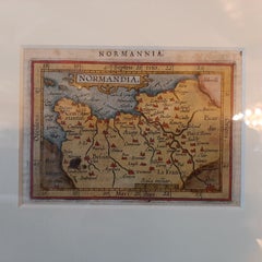 Antique Miniature Map of Normandy by Ortelius, circa 1598