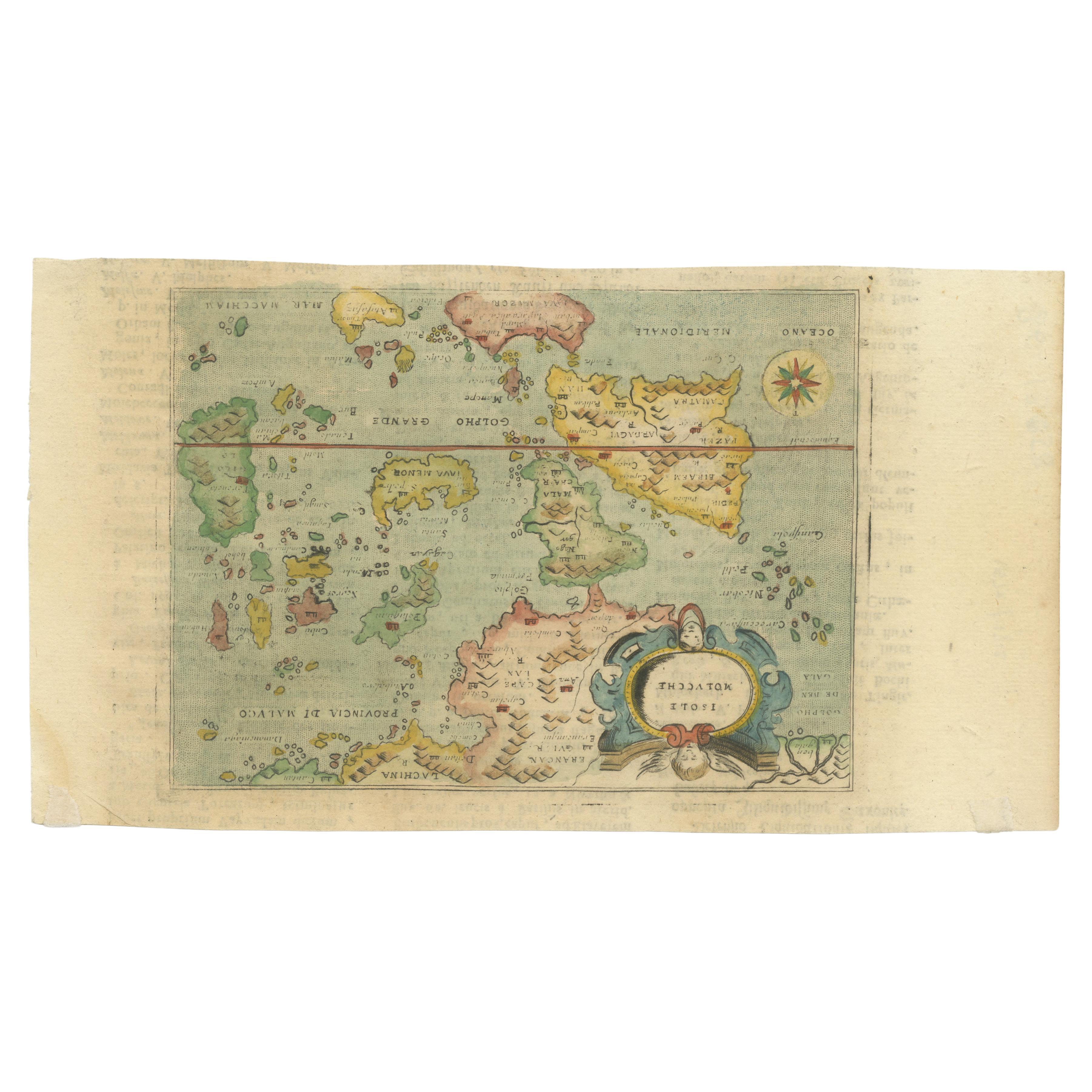 Carte miniature ancienne des îles Maluku par Lasor a Varea, 1713 en vente