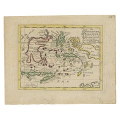 Antike Miniaturkarte der Maluku-Inseln von Van Esveldt & Holtrop, um 1790