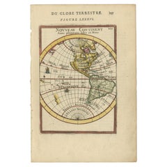 Antike Miniaturkarte des Westens, mit Kalifornien als Insel