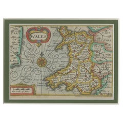 Antique Miniature Map of Wales by Speed, 'c.1630'