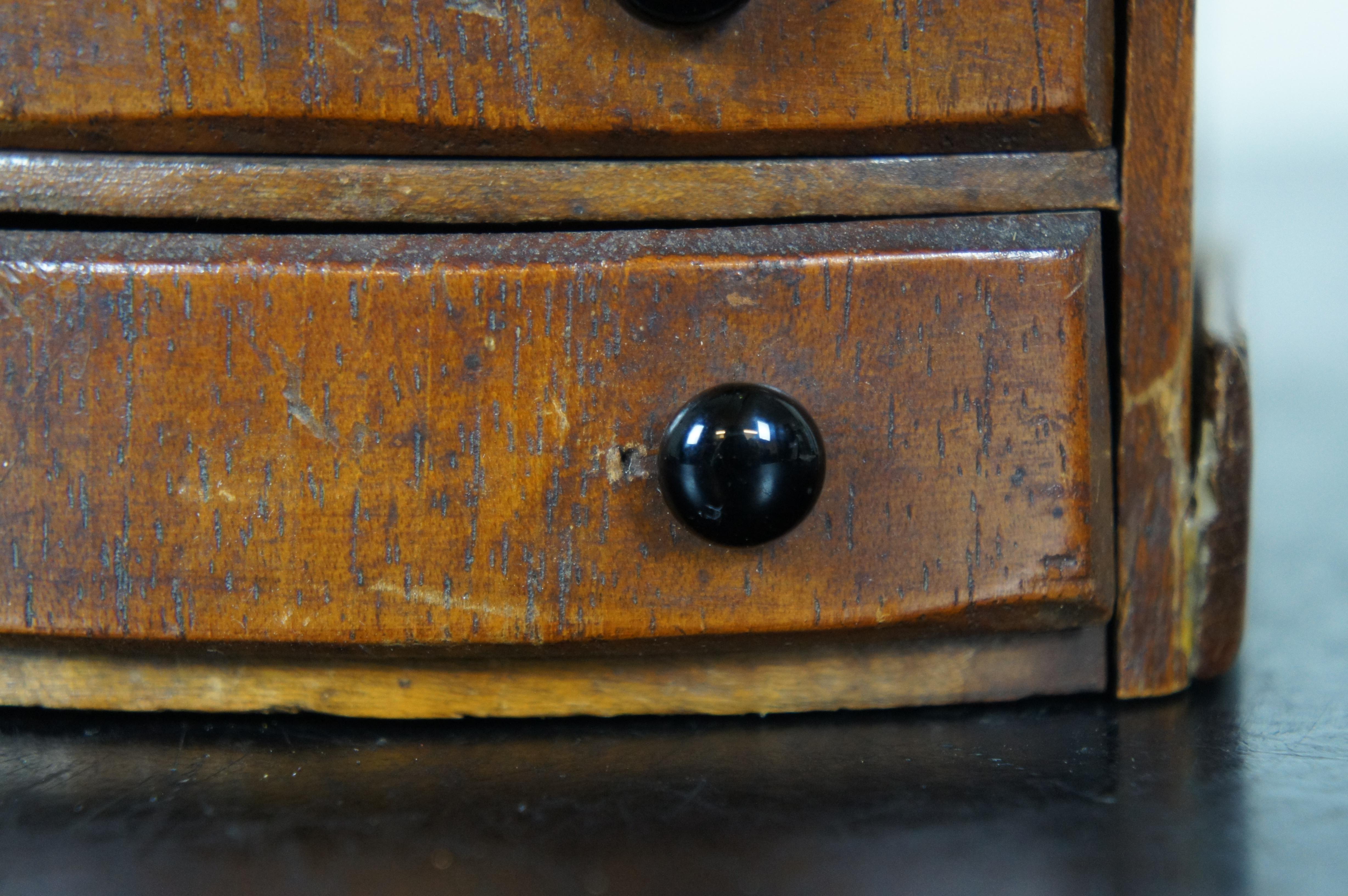 Antique Miniature Oak Salesman Sample Gallery Dresser Dollhouse Chest 4