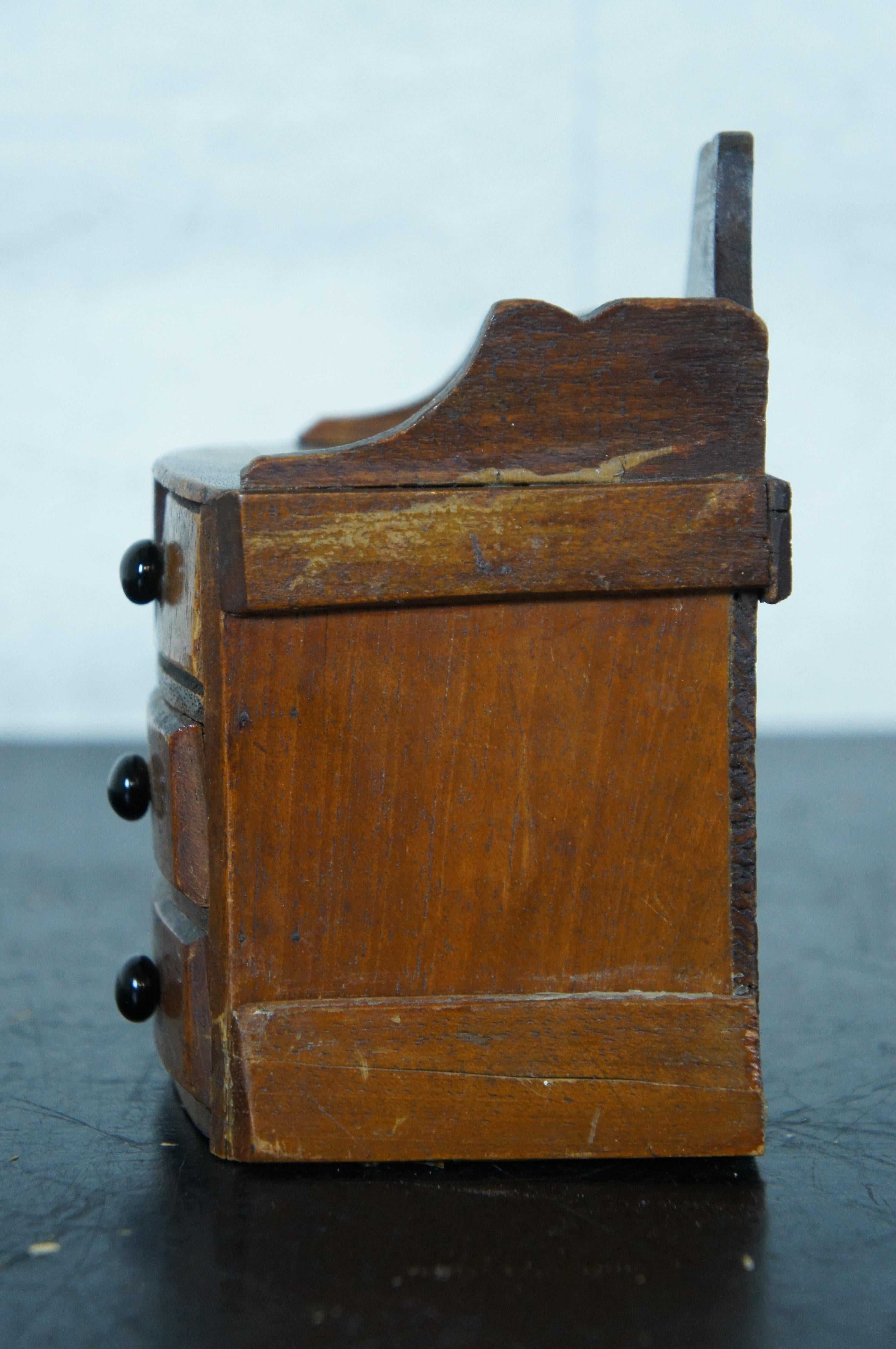 Rustic Antique Miniature Oak Salesman Sample Gallery Dresser Dollhouse Chest