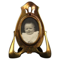 Cadre miniature ancien, France, Art Nouveau, années 1910, 2 x 2 cm