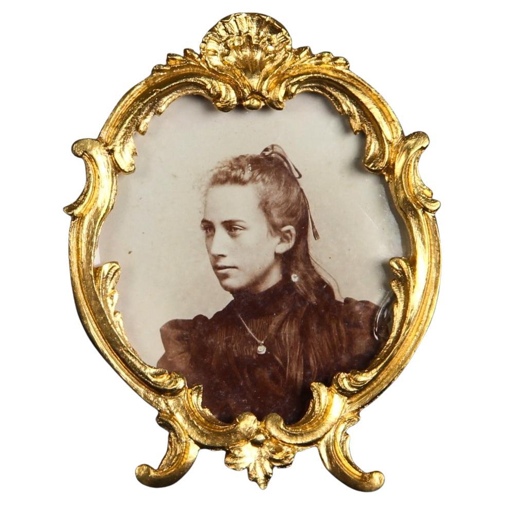 Cornice antica in miniatura, Vittoriana, Francia, 1880, 5 x 5 cm