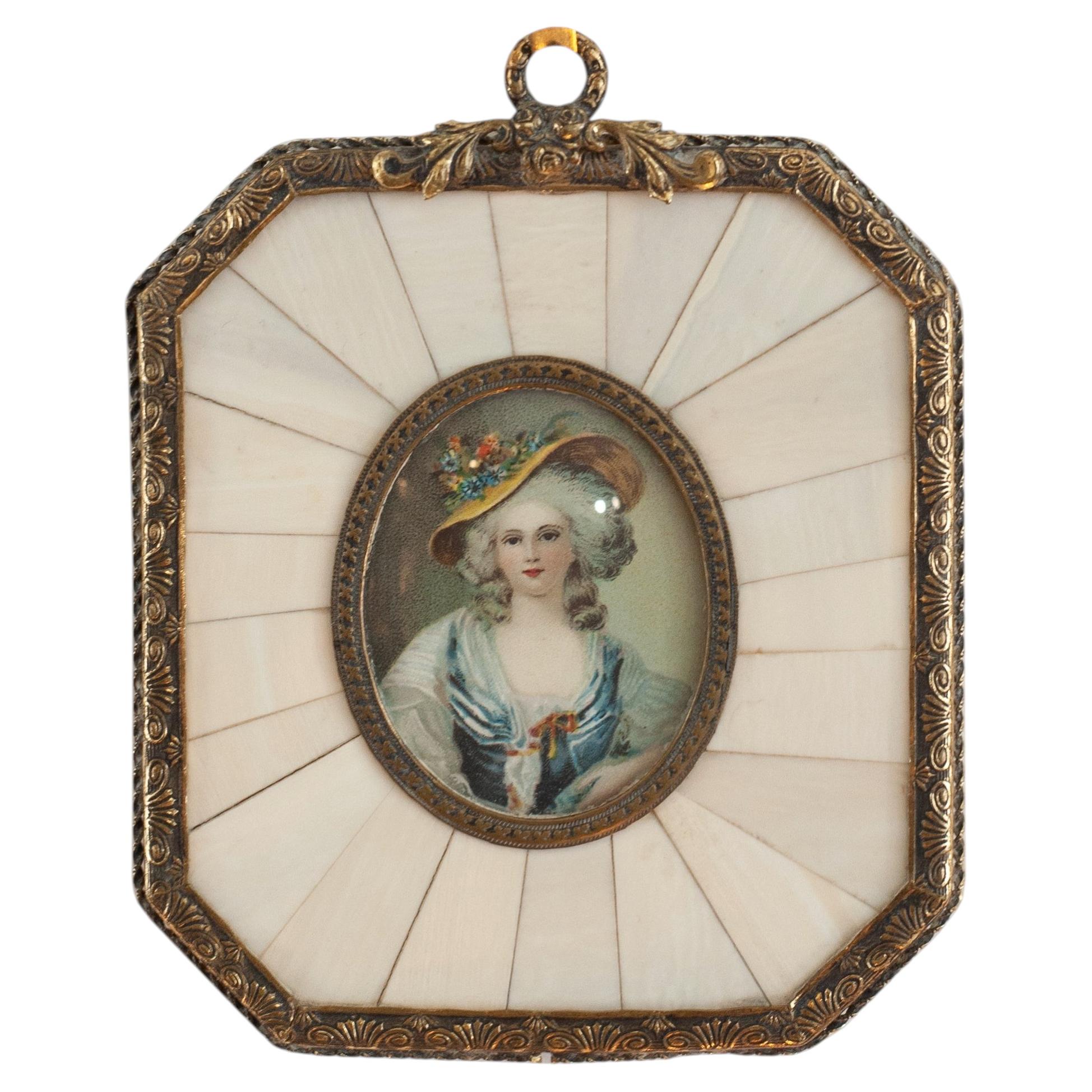 Antique Miniature Portrait of Élisabeth of France
