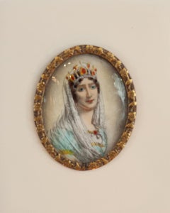 Antique Miniature Portrait of Empress Joséphine