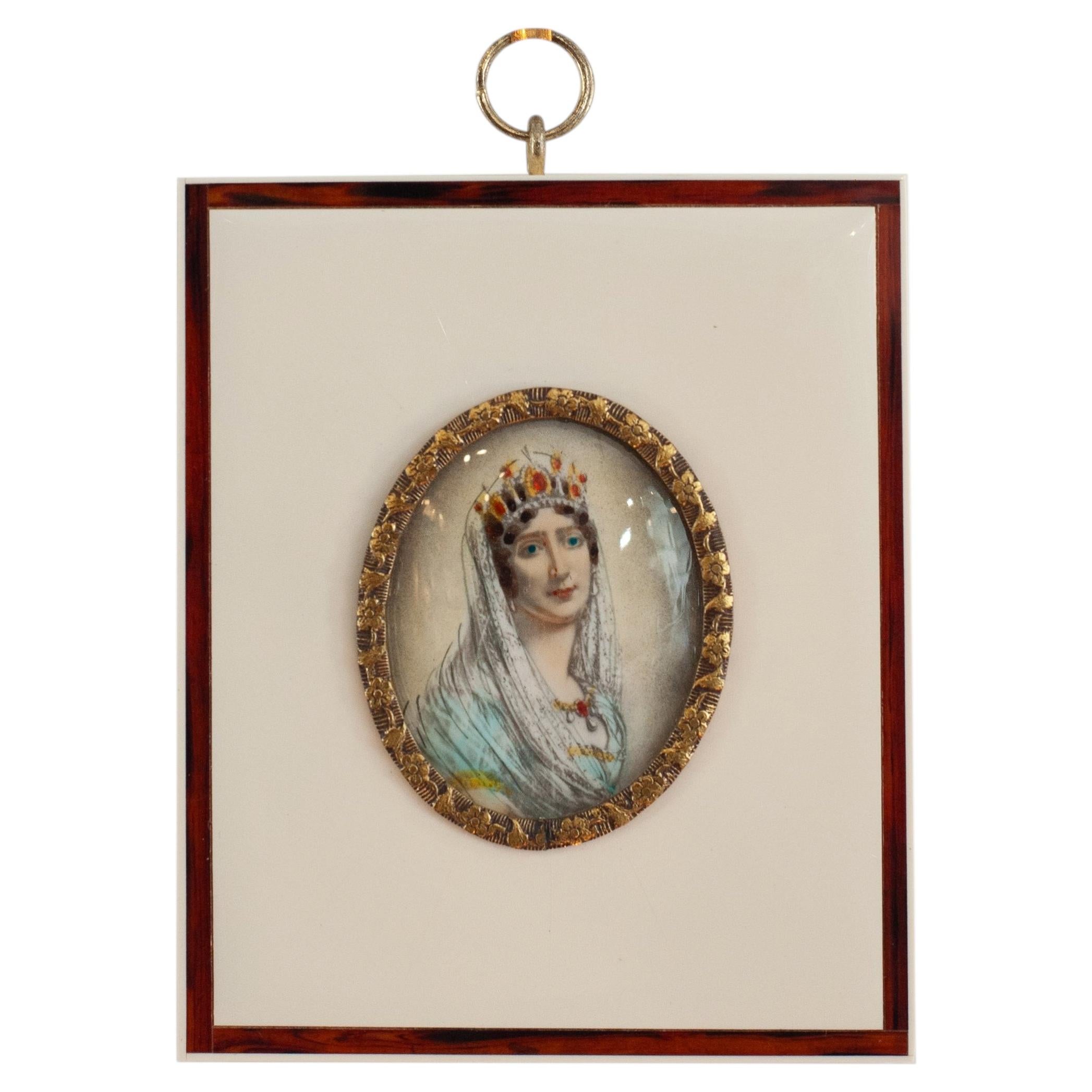 Antique Miniature Portrait of Empress Joséphine